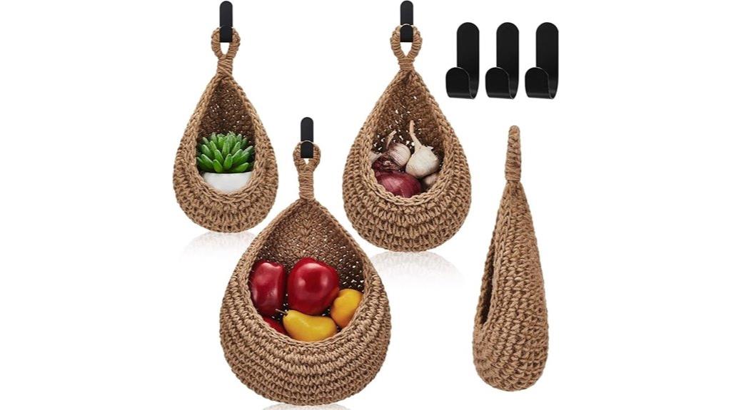 teardrop wall storage baskets