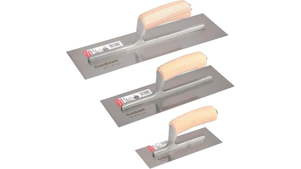 three piece drywall trowel set
