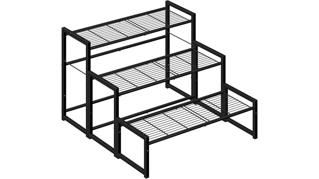 three tiered metal stand