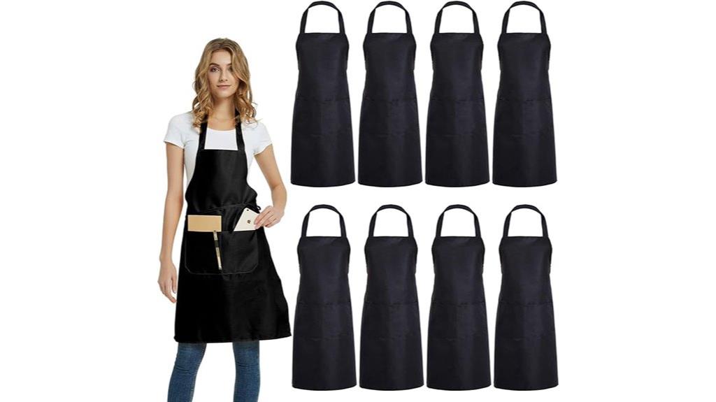 unisex black bib aprons