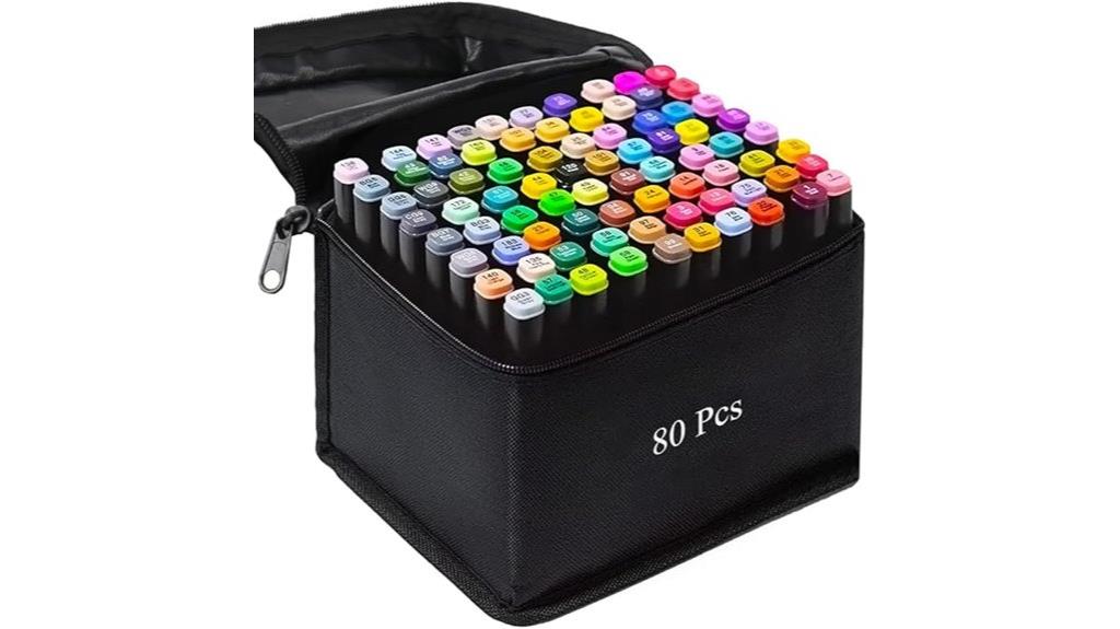 vibrant 80 color marker set