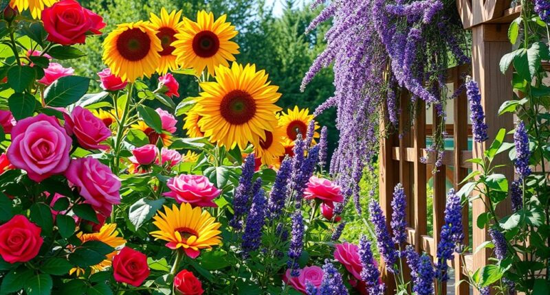 vibrant garden flower tips