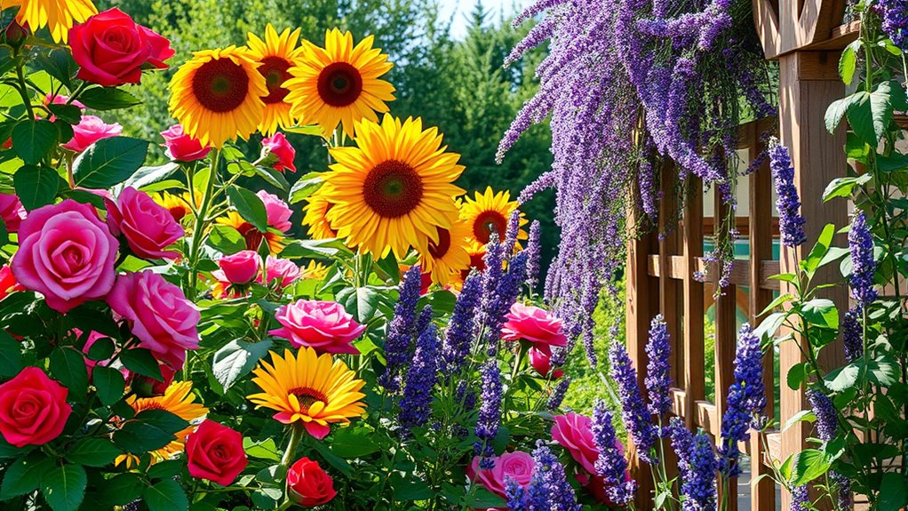 vibrant garden flower tips