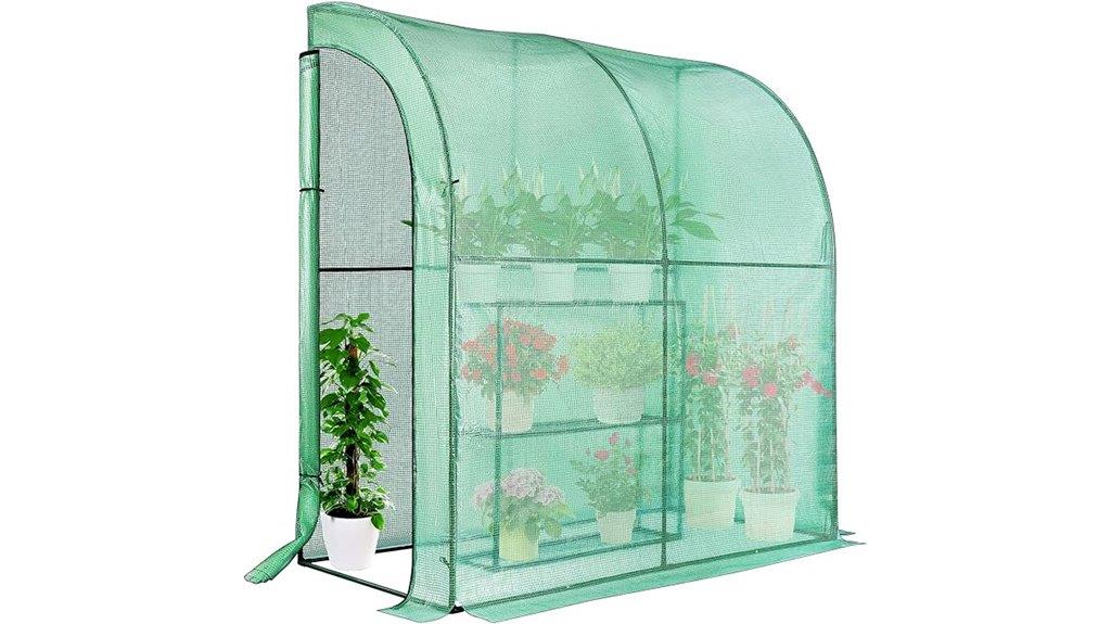vivosun lean to greenhouse dimensions