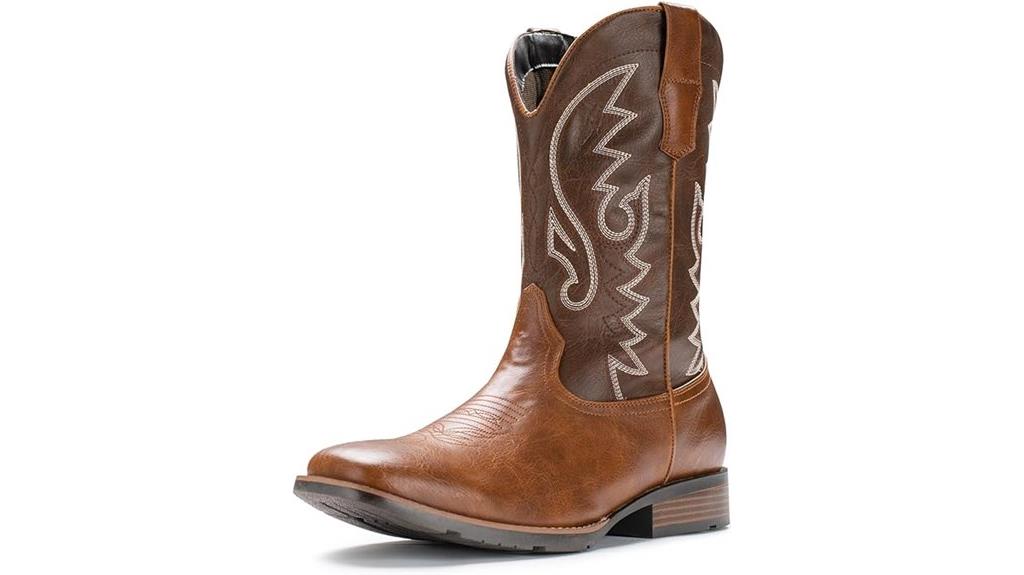 wide square toe cowboy boots