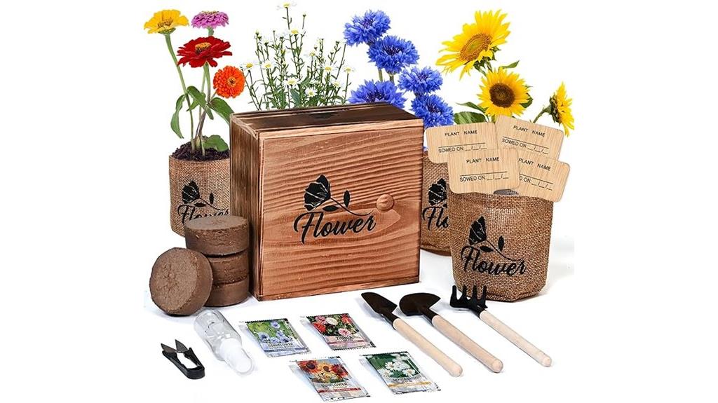 wooden box gardening kit