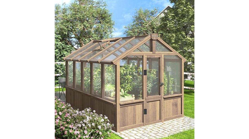 wooden greenhouse for gardening