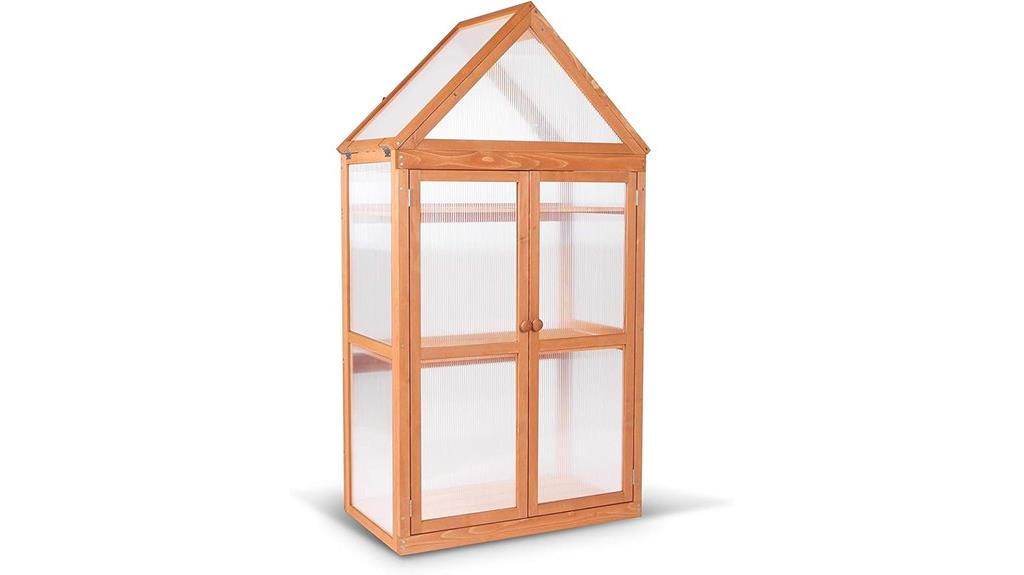 wooden greenhouse garden planter