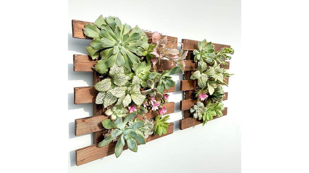 wooden hanging succulent planters