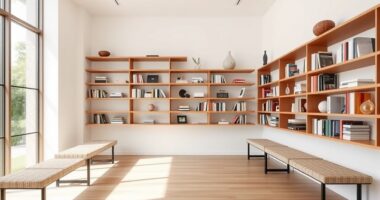 efficient shelving and seating