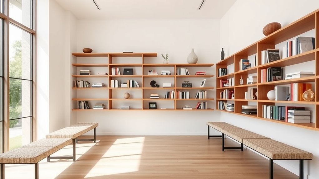 efficient shelving and seating
