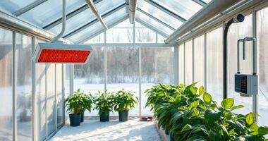 greenhouse winter heating setup