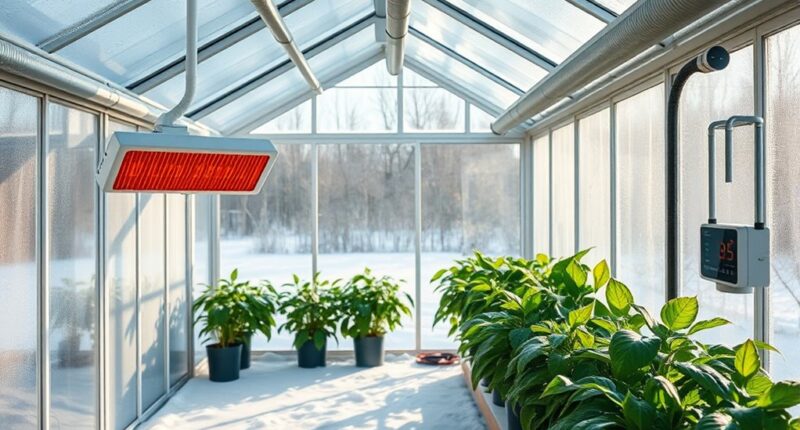 greenhouse winter heating setup