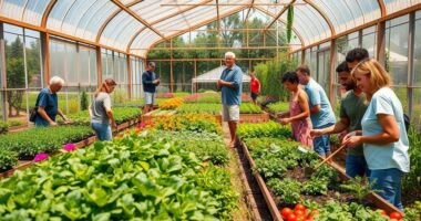 neighbors cultivating community gardens