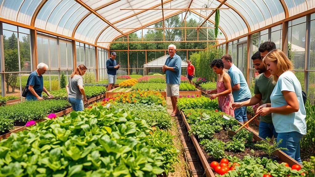neighbors cultivating community gardens