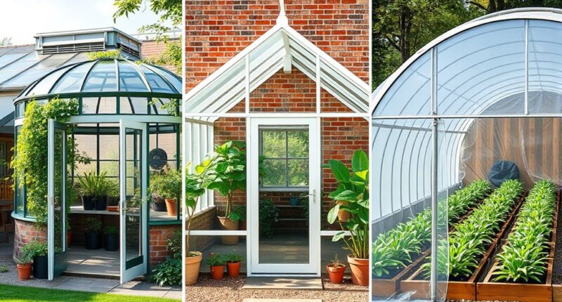 types of greenhouse structures