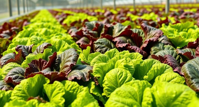 greenhouse grown lettuce spinach