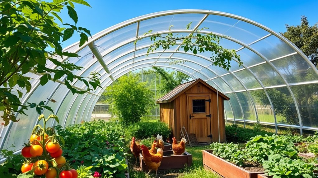 greenhouse integrated chicken coop