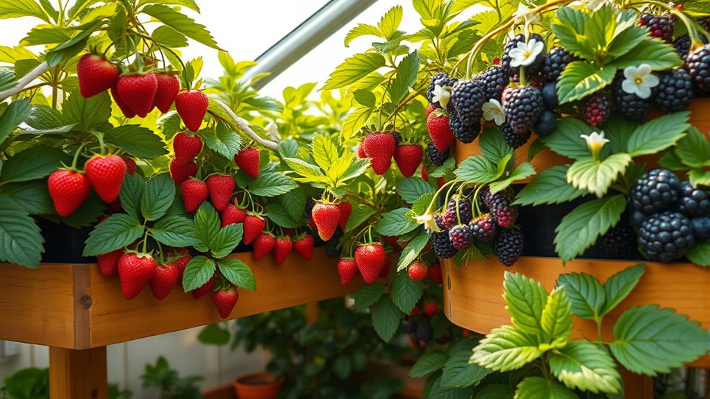 healthy greenhouse berry cultivation