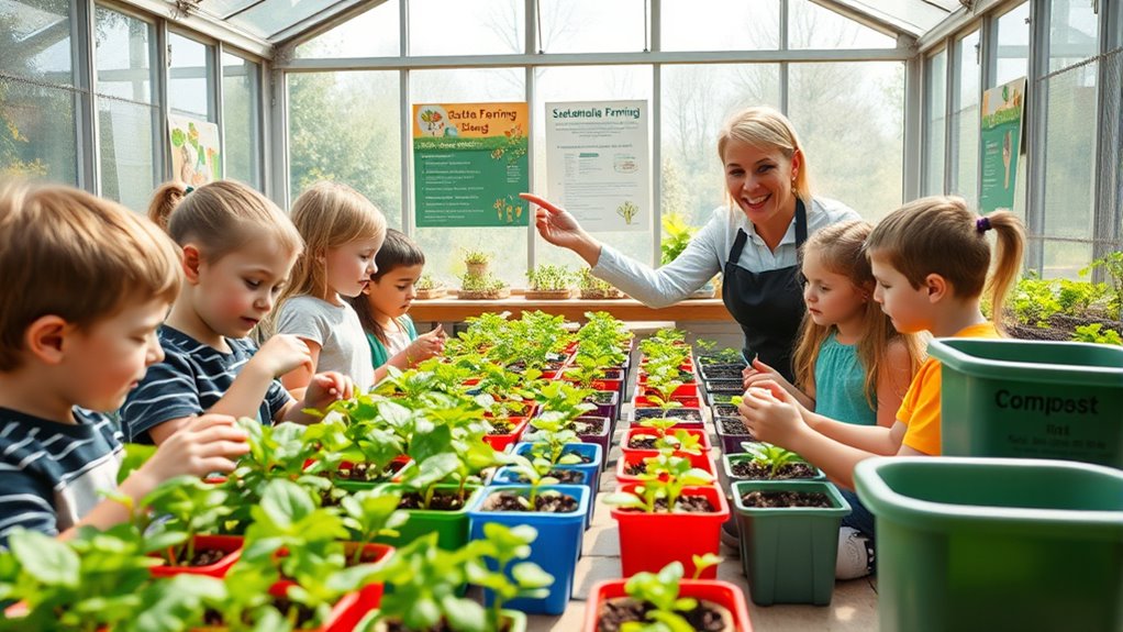 kids learn sustainability through greenhouse projects