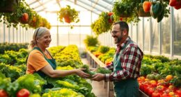 planting charity greenhouse produce