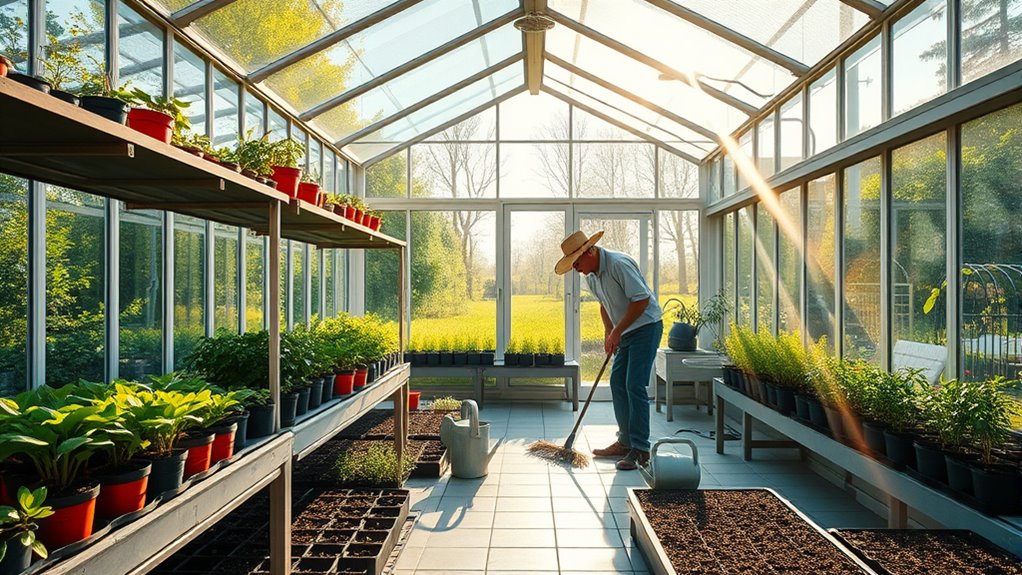 prepare soil organize greenhouse