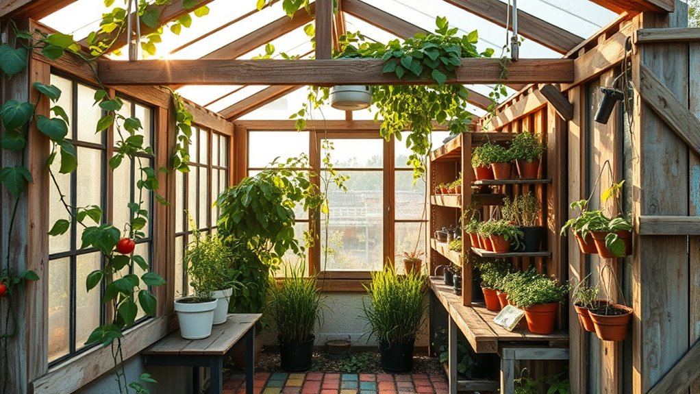 salvaged material greenhouse construction