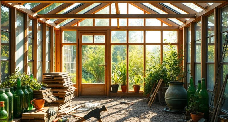 salvaged materials greenhouse construction