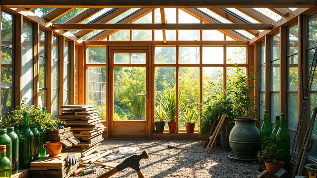 salvaged materials greenhouse construction