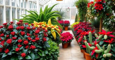 winter holiday greenhouse plants