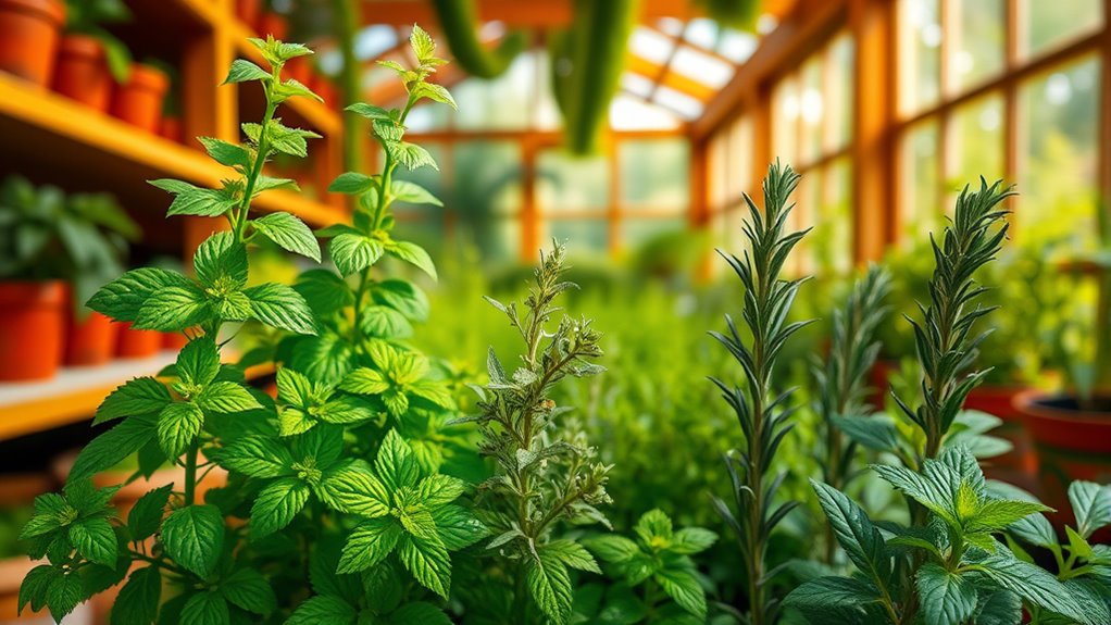year round greenhouse herb growing