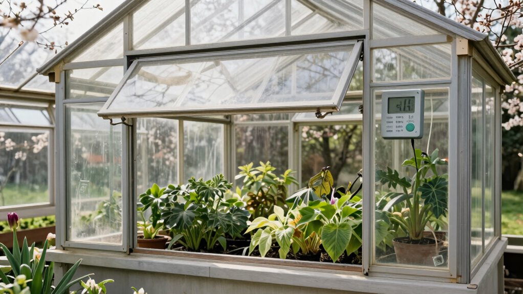 adjust greenhouse vents frequently
