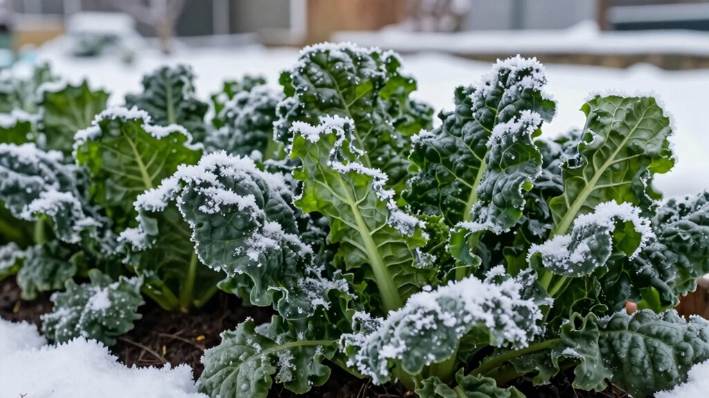 cold hardy winter greens selection