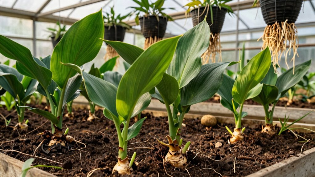 controlled greenhouse ginger cultivation