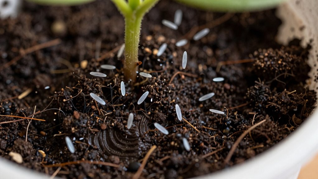 detect larvae and damp soil