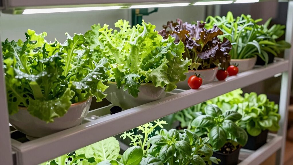 diverse organized indoor gardening