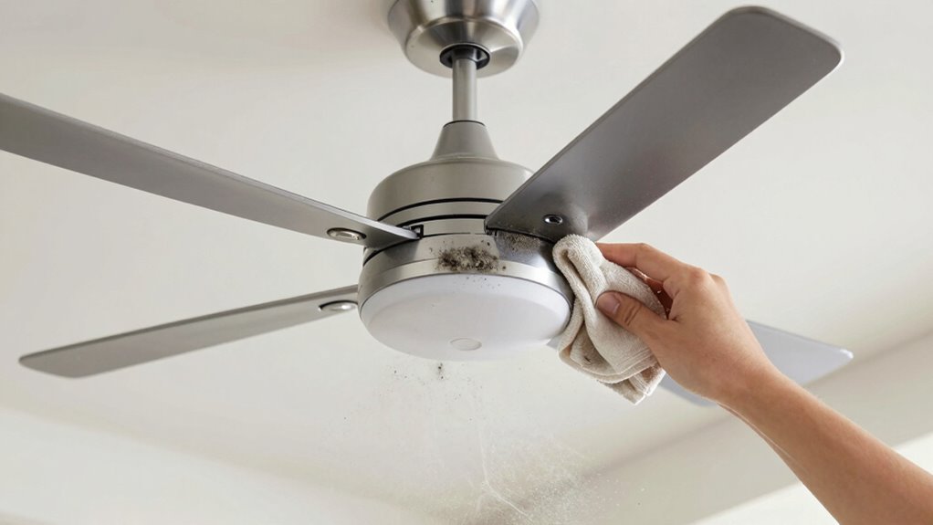 dust buildup decreases fan efficiency