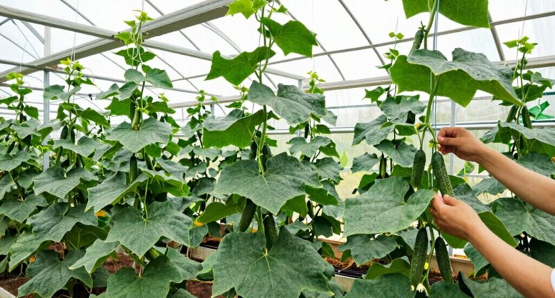 greenhouse cucumber training