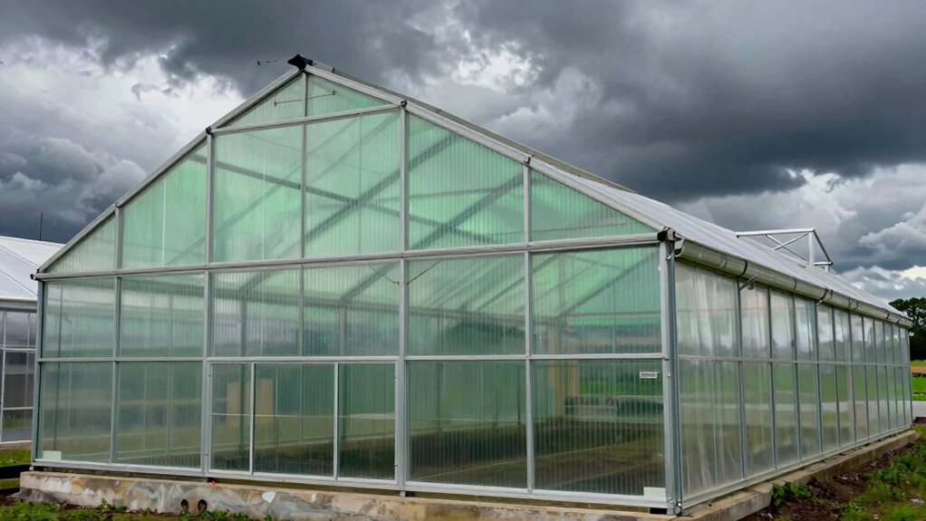 hurricane resistant greenhouse panel features