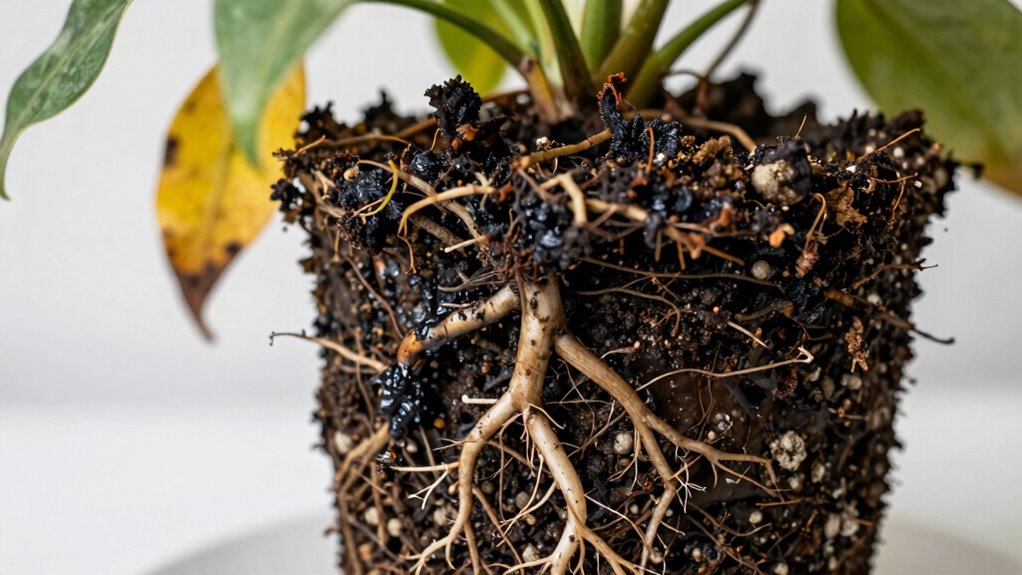 identify root rot symptoms