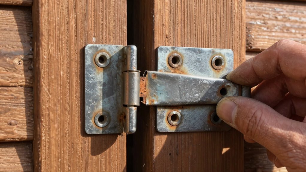 inspect hinges and latches regularly