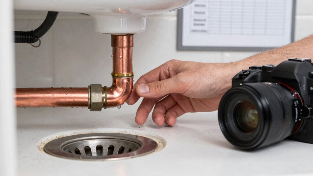 inspect pipes for leaks