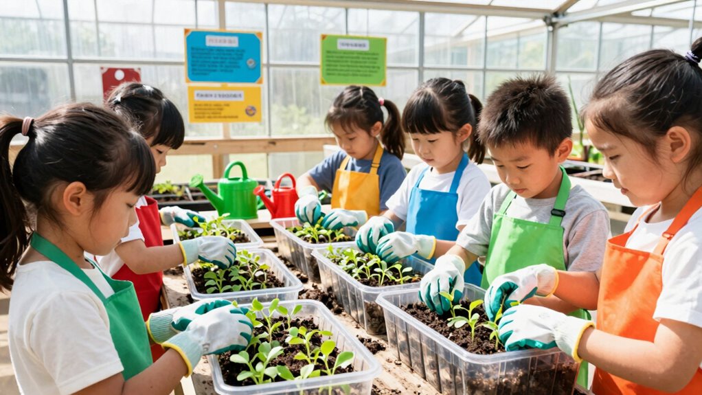 kid friendly greenhouse setup