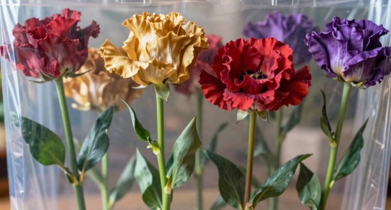 long stemmed cut flowers indoors