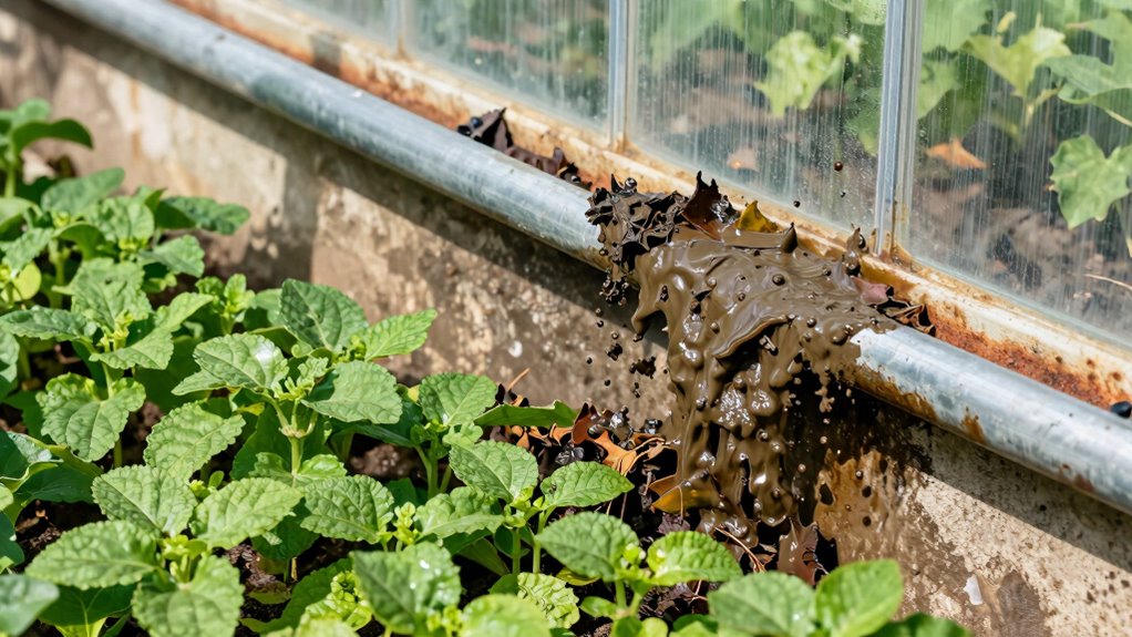 maintain gutters for greenhouse