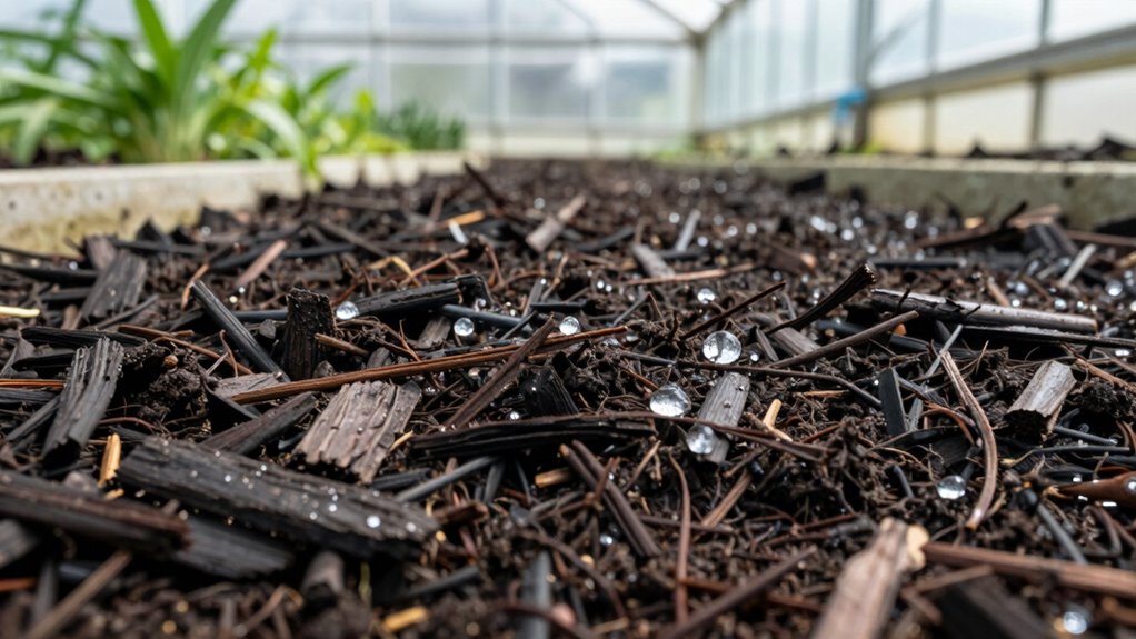 mulch stabilizes greenhouse soil