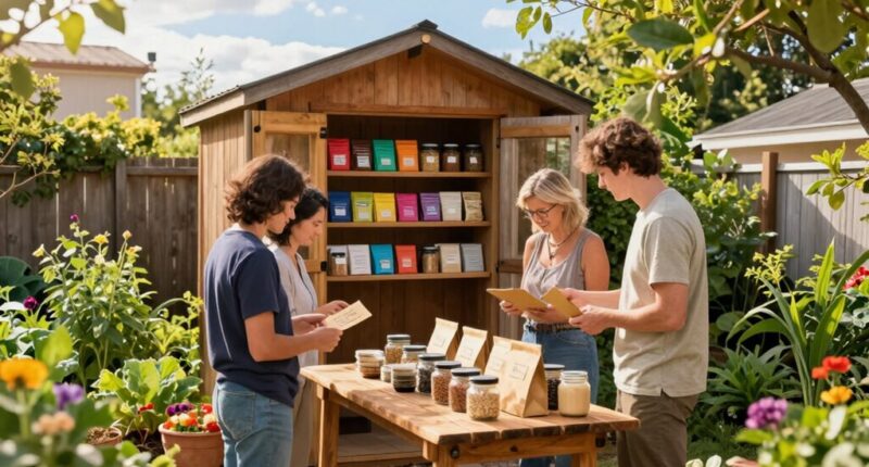 neighbor organized seed library setup
