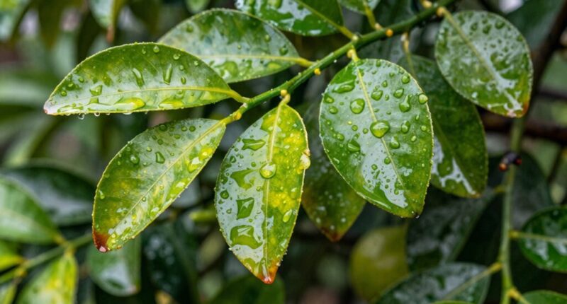 overwatering citrus leaves