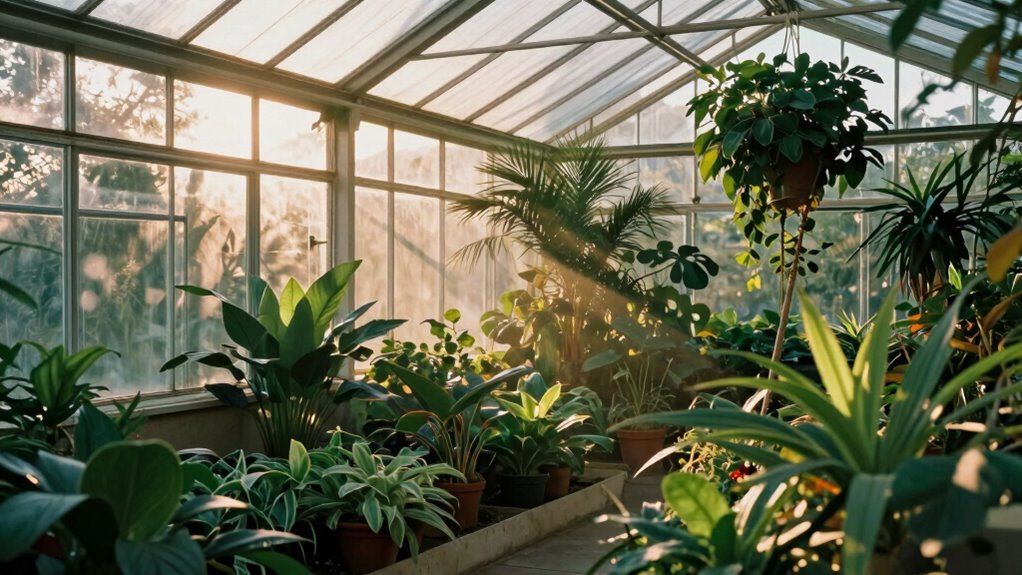 radiant heat warms greenhouse surfaces