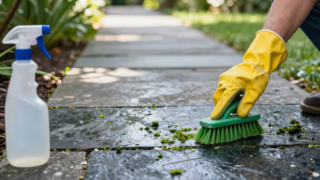 regular pathway maintenance prevents algae